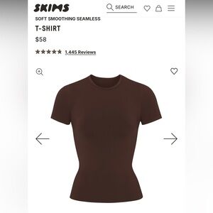 SKIMS Soft smoothing seamless baby tee—cocoa brown size S
